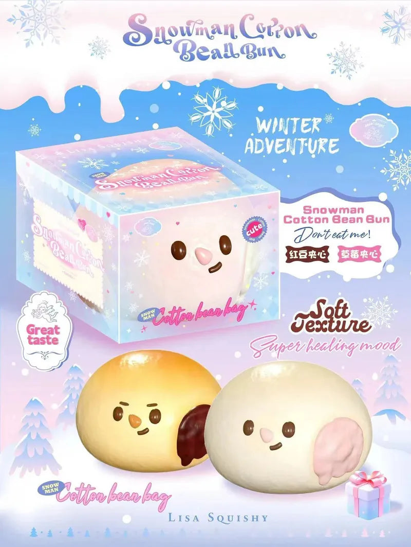 Lisa Snowman Cotton Bean Bun Squishy (set of 2)