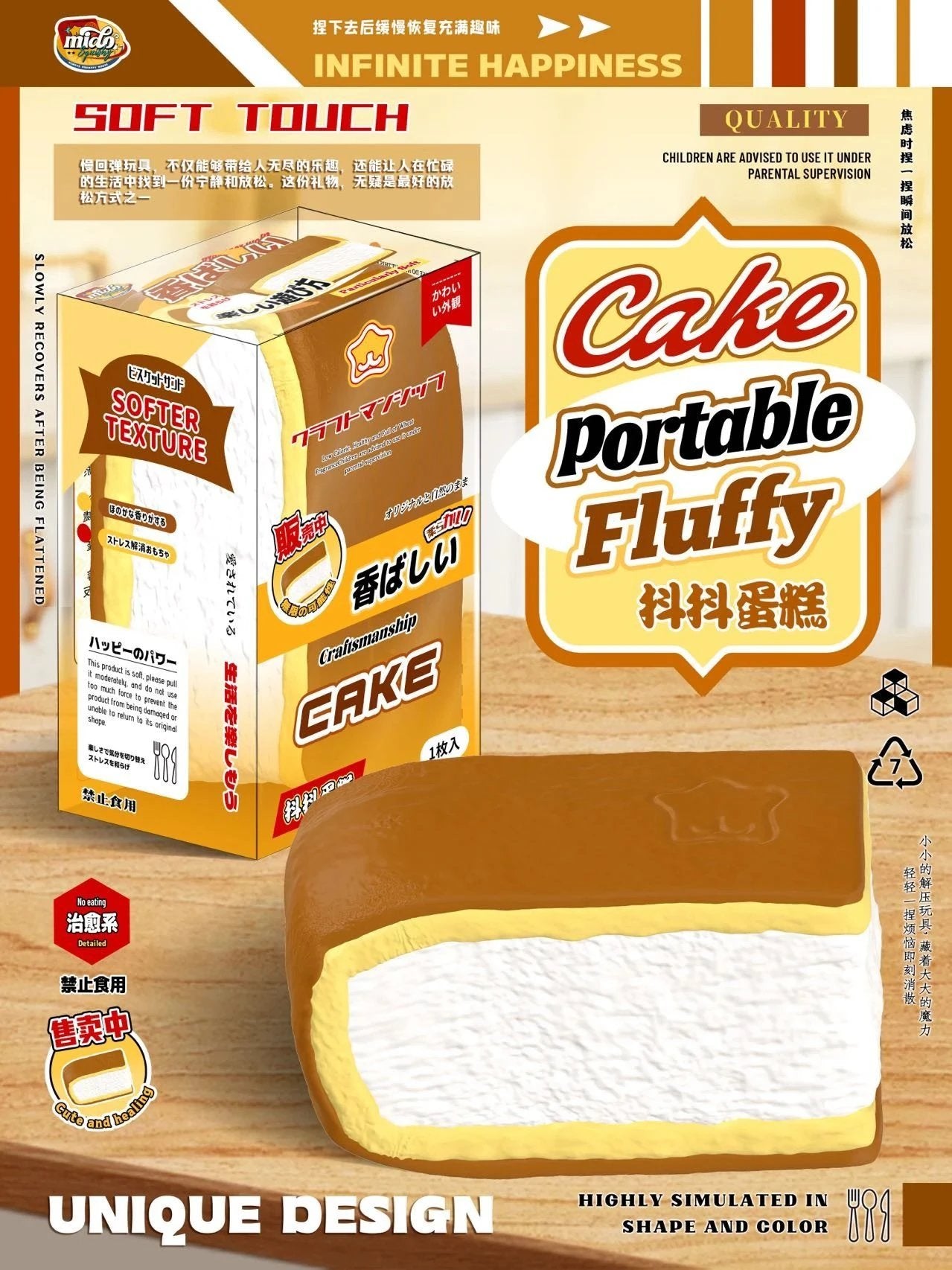 Mido Fluffy Cake Squishy