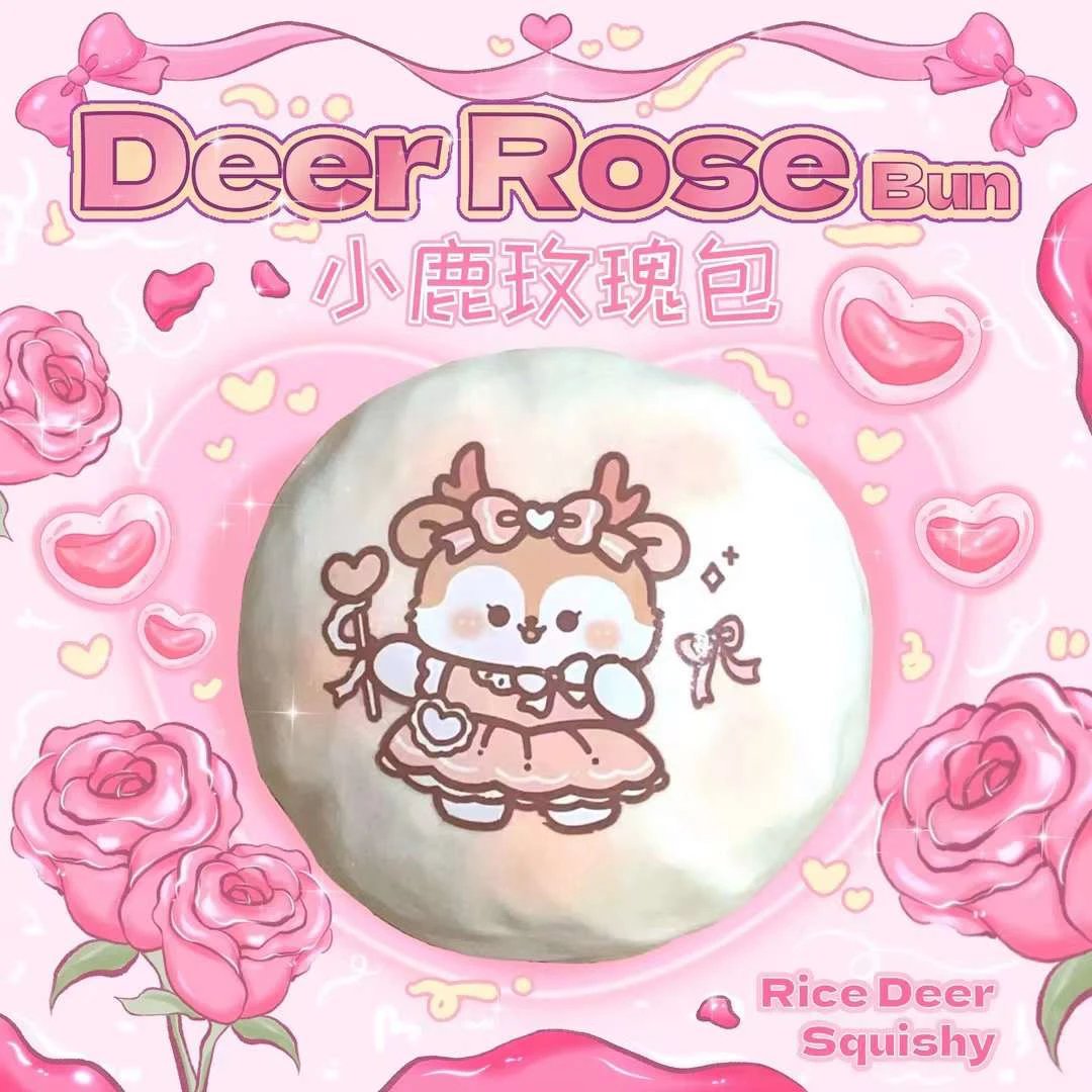 Rice Deer Rose Bun Squishy