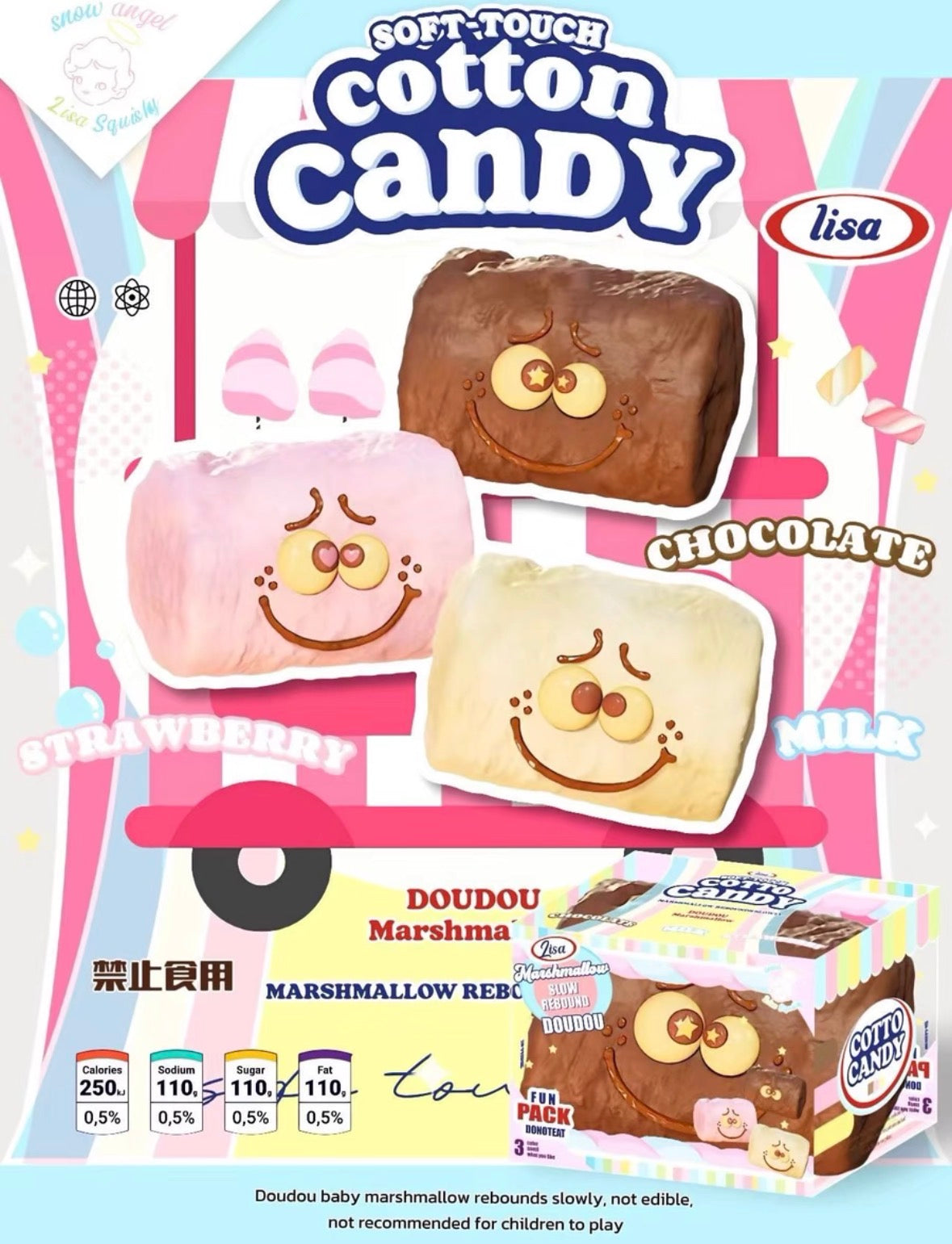 Lisa Monster Cotton Candy Squishy (white only)