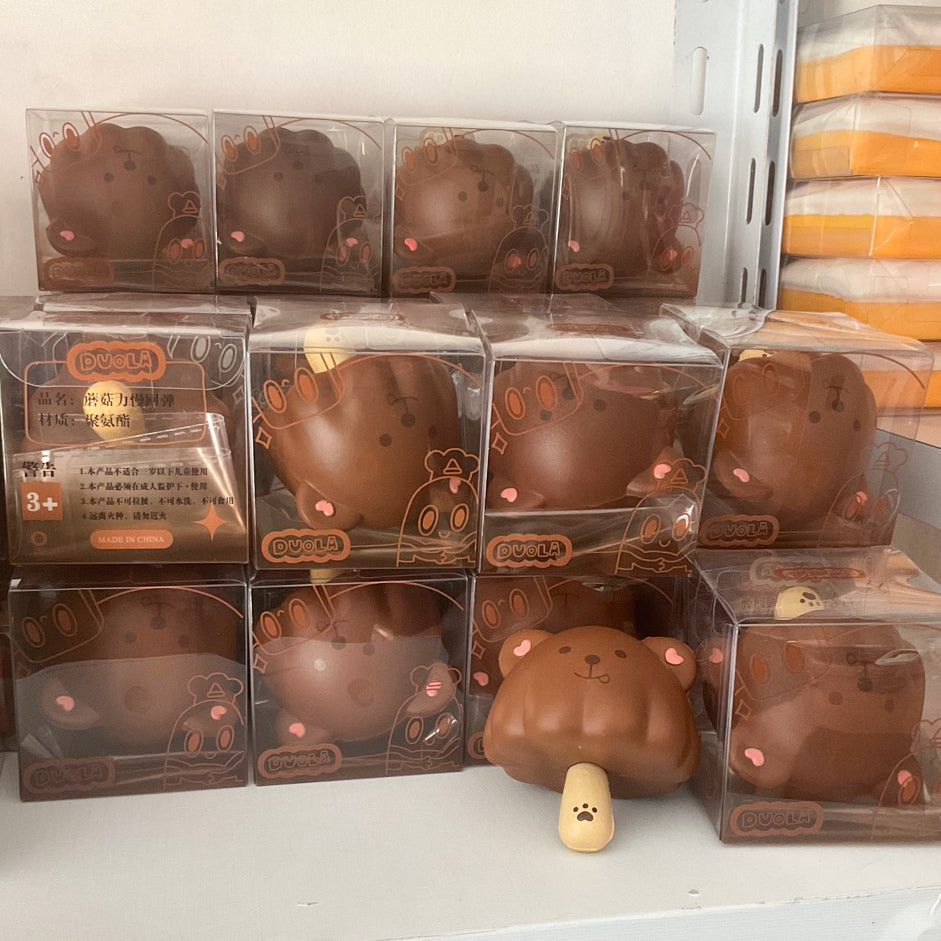 Mushroom Bear Chocolate Squishy