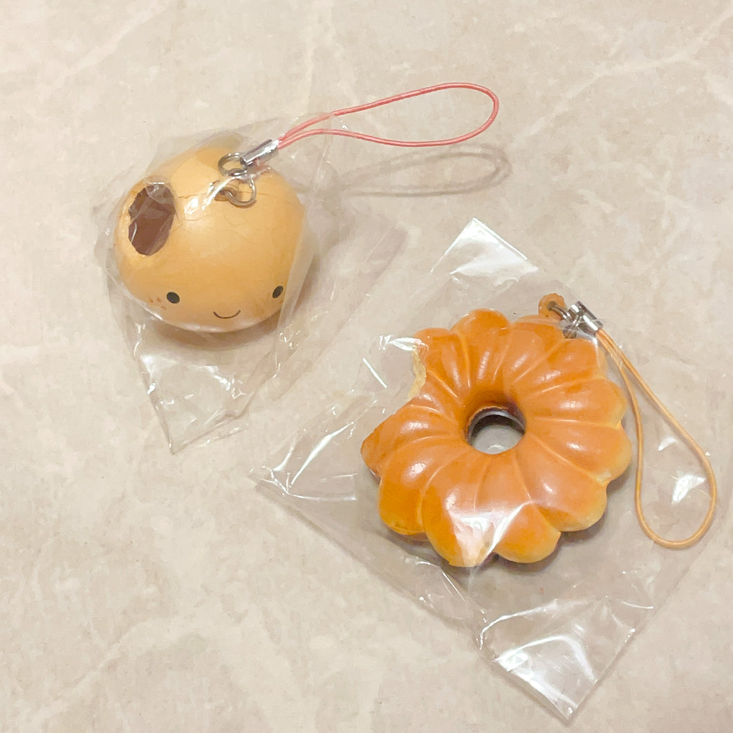 Onsen Bun Squishy and Bitten Donut Squishy