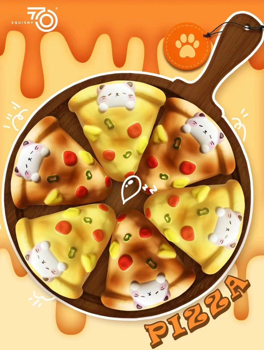 7700 Cat Pizza Squishy (light brown)