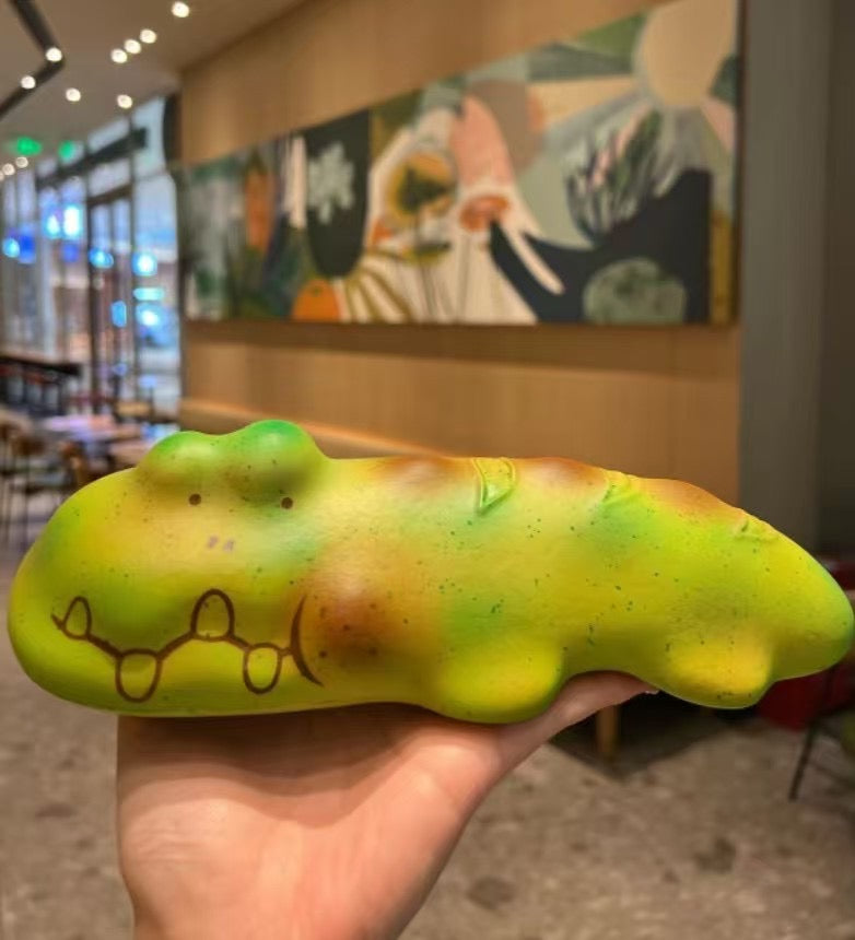 Jumbo Matcha Crocodile Baguette Squishy