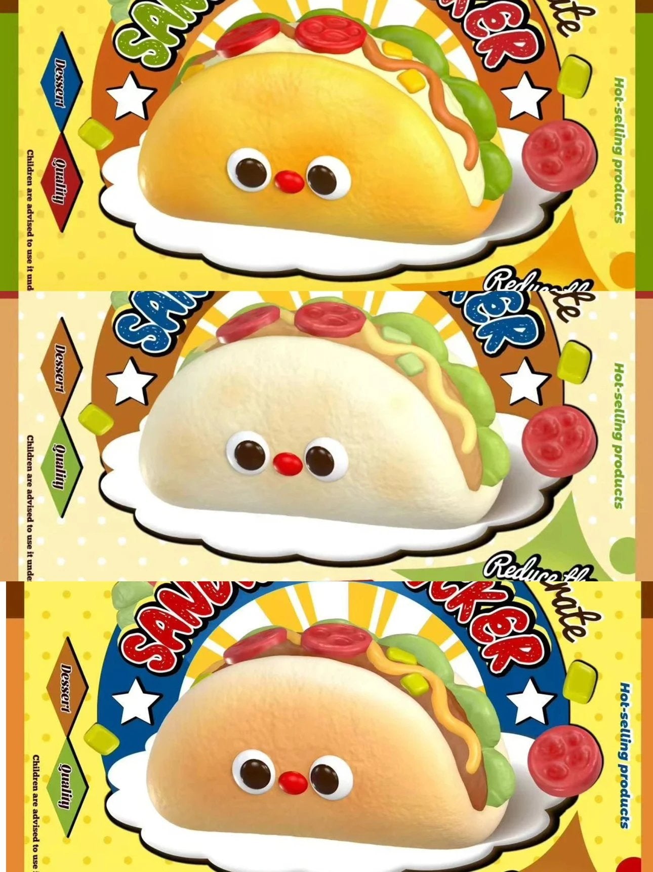 Mido Red Nose Taco Squishy (set of 3)