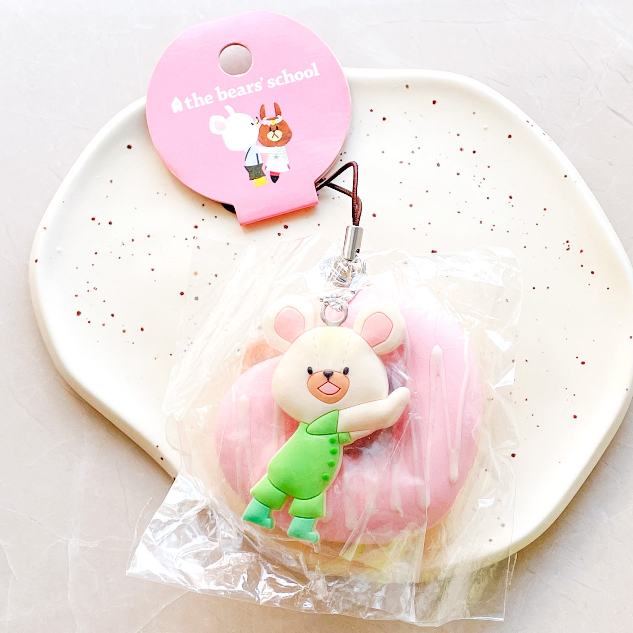 Bear school outlet heart donut squishy