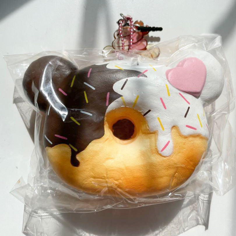 Yummiibear Chocolate donut squishy (squished with cracks)